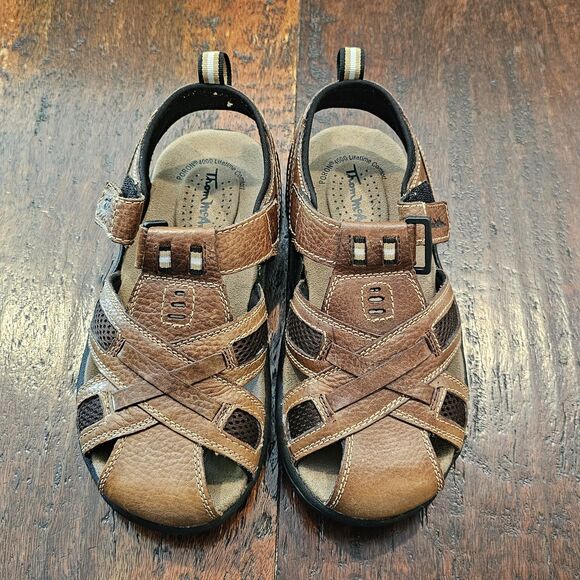 Thom McAn Men's Size 7 Sandals Fisherman Brown Leather Upper Gorpcore Rugged - Picture 3 of 9